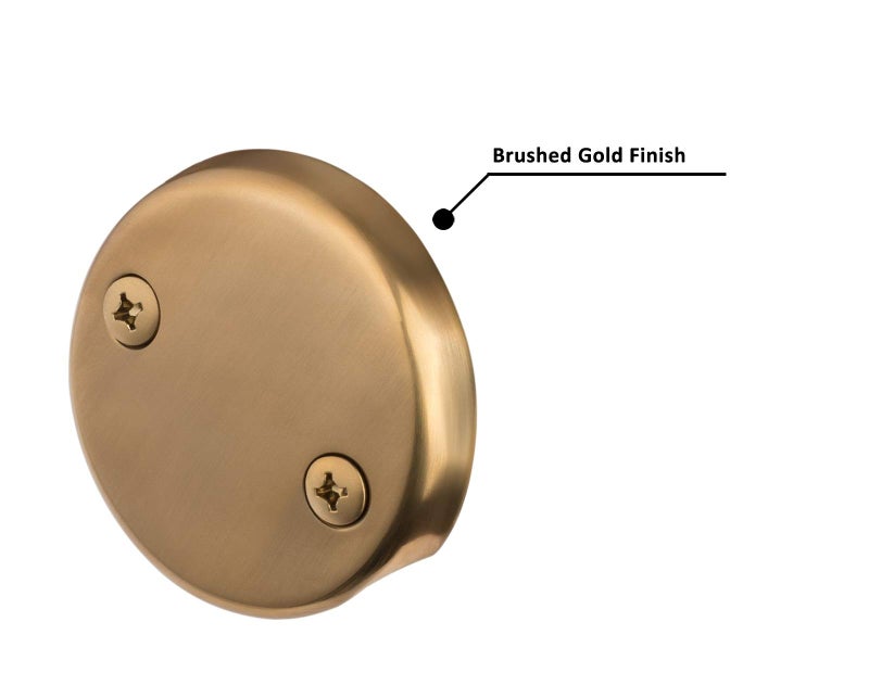 Artiwell Lift & Turn Tub Trim Set with Two-Hole Overflow Faceplate, All Brass Bathtub Conversion Kit Assembly with 2-Hole Overflow Face Plate and Universal Fine/Coarse Thread (Brushed Gold) - Image 4